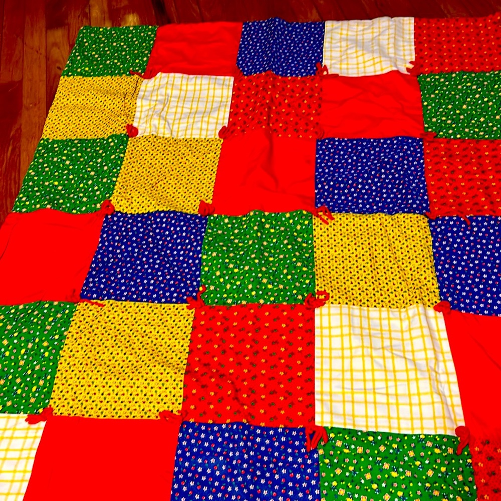 Quilted baby blanket hand made